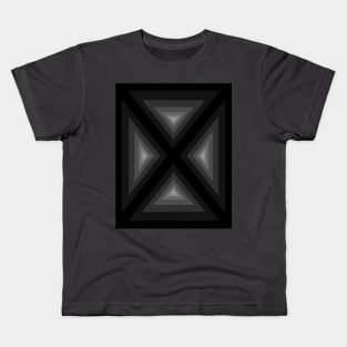 Quadrant from triangles in grey and black Kids T-Shirt